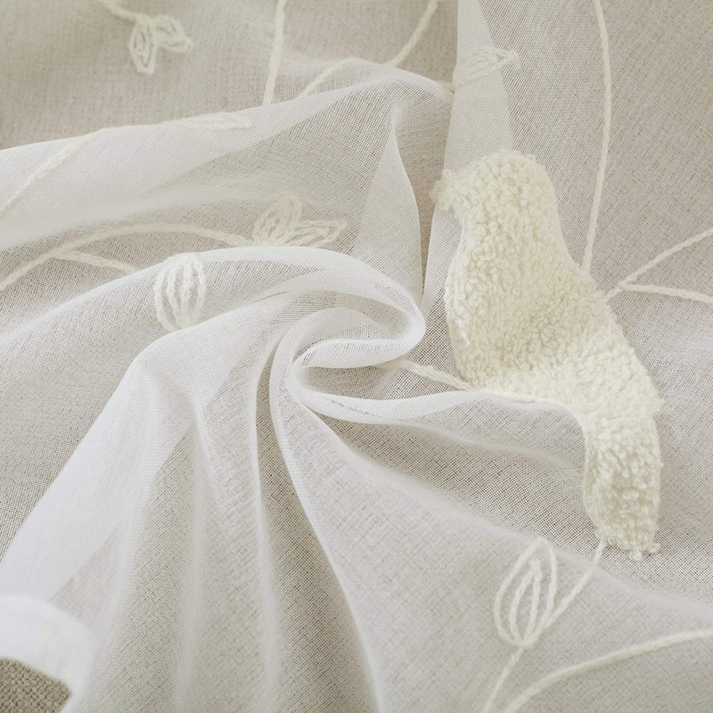 VOGOL White Rod Pocket Sheer Valance, Solid Window Treatment Kitchen