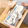 Gulfmew 1 Pack Deep Drawer Organizer Bins, Adjustable Sliding Drawer
