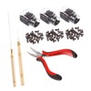 LALAFINA Hair Extension Pliers Hook Kit Hairdressing Tool Set Comfortable