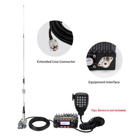 QYT SG7200 Dual Band Vehicle Mobile Ham Radio Antenna,144-148MHz/430-440MHz for QYT-8900,QYT-980 Plus | Car Truck Two Way Radio Antenna with Lip Mount,PL259 Male Connector & 16.4ft RG58 Cable