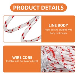 Pull Cord For Petrol Lawnmower Pull Cord Replacement,Lawn Mower Pull Cord,10 Meters 3.5mm Rope Replacement For Recoil Starter Gasoline Engine Work Tools/Chainsaw Lawn Mower Trimmer(2 Starter Handles)