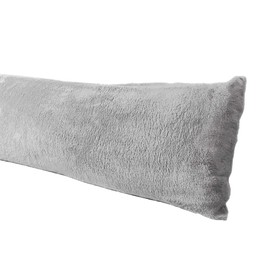Extra Soft Body Pillow Cover, Sherpa/Microplush Material, 20x54 Inches, Zipper Closure (Gray)