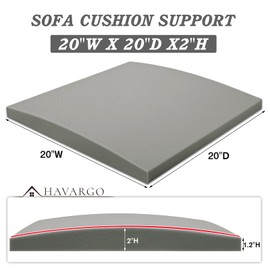 HAVARGO Couch Cushion Support for Sagging Seat 20X20X2 Inches Couch Supports for Sagging Cushions, High Density Foam Sofa Cushion Support with Anti Slip Mesh Fabric Light Grey Set of 3