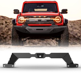 I1MOTOR Front Bumper Set for 2021 2022 2023 Ford Bronco w/Side Wings & Bull Bar & Skid Plate & Sensor Holes & Installable Winch, Heavy Duty Offroad Pickup Truck Accessories