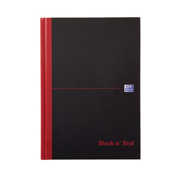 Oxford Black n' Red A5 Hardback Casebound Notebook, Ruled with Single Cash, 192 Page, 1 Notebook