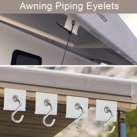 NICKLIN 12 Stück Kederleiste Haken, Kederöse für Kederschiene 5/6 mm - 7/8 mm, RV Markisenhaken, Kederschiene Zubehör für Wohnmobile, Wohnwagen, Campingzelte(mit Haken)