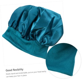 Healvian 1pc Hair Hat Headband Salon Sleep Bonnet Cap Hair Band Wide Side Sleeping Silk Sleep Hat Headband Black Hair Turbans for Women Girl Hat Womens Head Scarves Satin