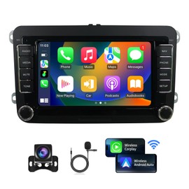Car Radio Stereo for VW Volkswagen Seat Golf Passat Jetta Beetle Tiguan Touran EOS Android 7" Double Din Touchscreen Bluetooth Radio Apple CarPlay Android Auto GPS Navigation WiFi FM Mic Backup Camera