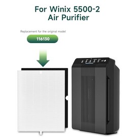Future Way - Juego de 2 filtros de repuesto para purificador de aire 5500-2 para Winix 5500-2, filtro True HEPA H13 y kit de filtro de ca...