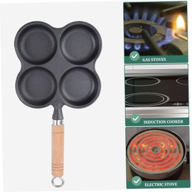 SHOWERORO Universal Four Hole Non-Stick Egg Frying Pan - Cast Iron Egg Cooker for Induction and Gas Stoves Perfect for Cooking 4 Eggs at Once