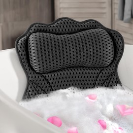 Bath Pillow Bathtub Pillow, Ergonomic Luxury Bath Pillows for Tub, Bath Tub Pillows for Head and Neck, with Soft 4D Mesh Fabric and Non-Slip Suction Cups, Relaxing Bath Accessories, Fits All Bathtub