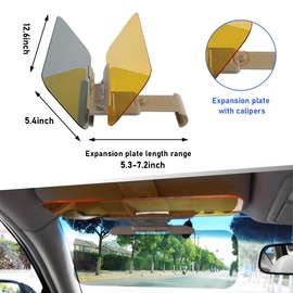 Suvnie 2 in 1 Day and Night Anti-Glare Visor, Automobile Sun Anti-UV Block Visor, Adjustable HD Car Sun Visor for Clearer Driving