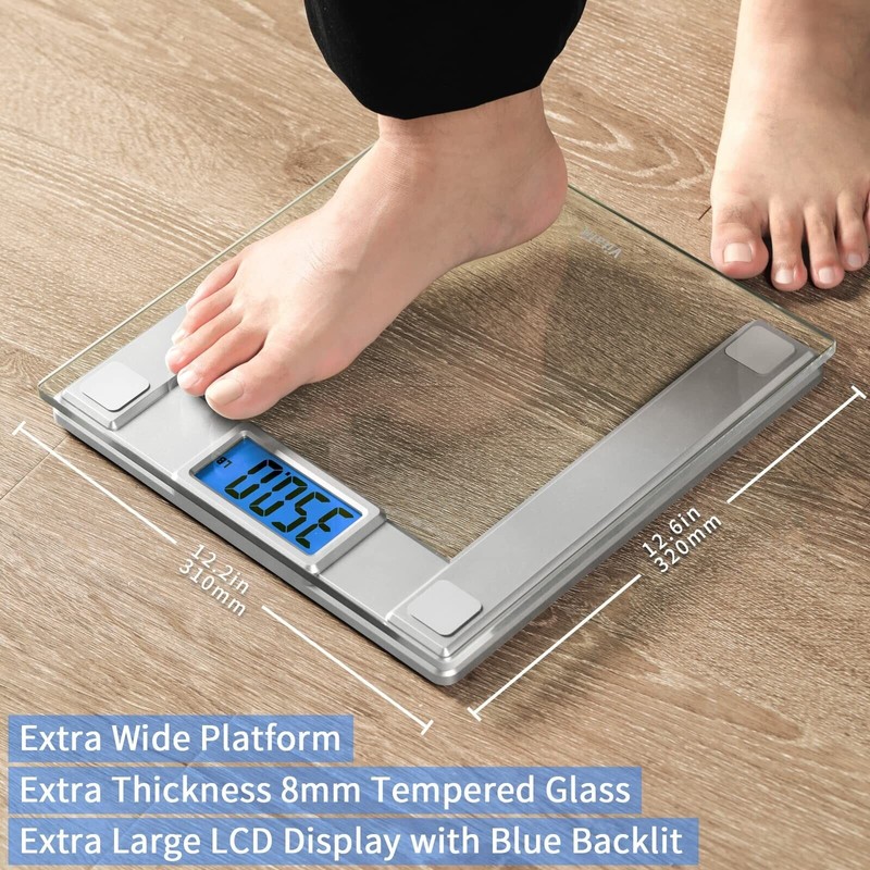 Vitafit 550lb Extra-High Capacity Digital Bathroom Scale for Body Weight