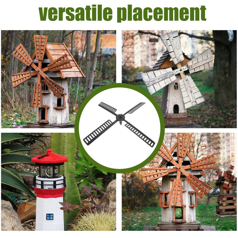 IMIKEYA 2 Sets Plastic Garden Windmill Leaf Solar Wind Spinners