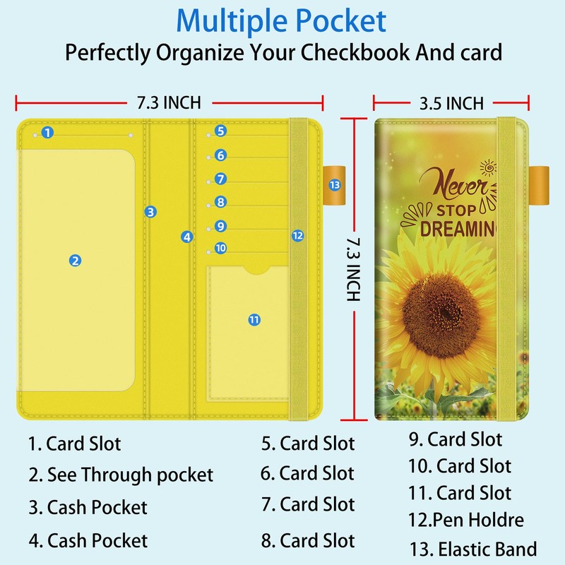 bvya 2 PCS Checkbook Covers for Men & Women with