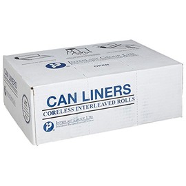 Inteplast Group S434812N 48 Length x 43 Width x 12 Mic Thickness Natural Color HDPE Commercial Coreless Institutional Trash Can Liner Case of 8 Roll 25 Bags per Roll