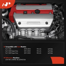 A-Premium Left Side [V8 6.2L] Engine Exhaust Manifold Kit W/Gaskets & Studs & Nuts Compatible with Ford F-150 F150 2010-2014, F-250 F-350 Super Duty 2011-2022