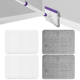 4 Mop Pads Refill for wlich Baseboard Cleaner(2 Chenille Pads+2 Microfiber Pads),Baseboard Cleaner Pad Refills for Ceiling, Wall, Floor and Baseboard Cleaning