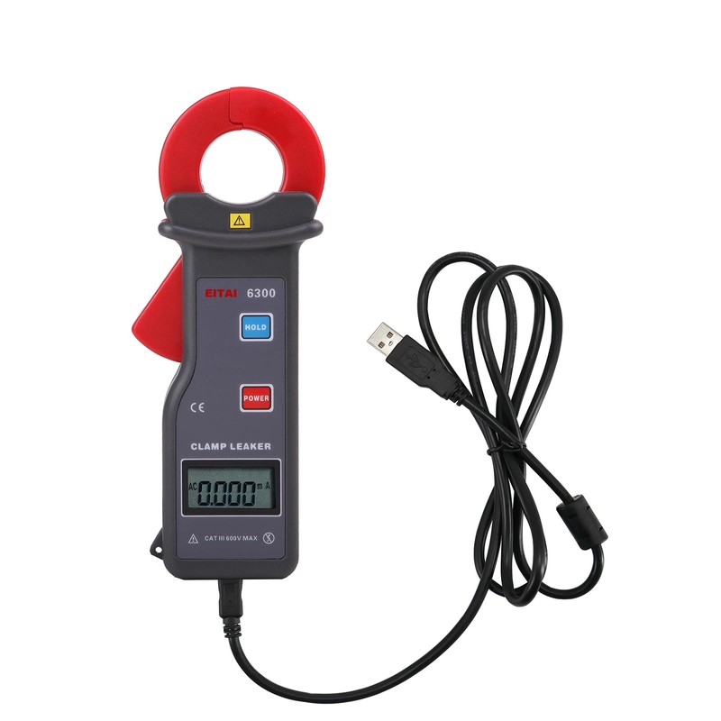 EITAI-ETCR6300 Digital Leakage Current Clamp Meter, 1uA Resolution, 0.001mA-60A, Φ1.2inch/30mm,