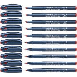 Schneider Topball 857 Tintenroller (stabiler Metallspitze, 0,6 mm) 10er Packung rot