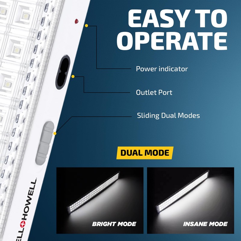 Bell+Howell Portable Light Bar, Rechargeable Lights for Home, Emergency Lights