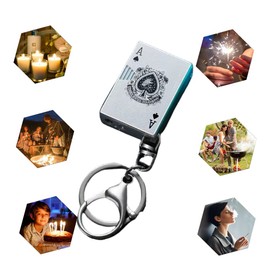 KAIEOMGN - Encendedor de póquer de metal, relleno con butano, reutilizable, diseño creativo y fresco, adecuado para regalos de hombres, al aire última intervensión (sin gas metano) (gris)