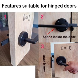 Gate Latch for Wooden Fence Double Side Gate Latch Heavy Duty Swinging Door Latch Gate Hardware for Outdoor Fence, Wooden Gates, Pool Gate, Backyard, Gardens（ R）