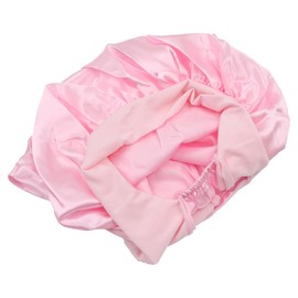 Hsthe Sea Pink Extra Lange Satinhaube für Damen, verstellbare Zopfhaube mit Bindeband, doppellagige elastische Seidenhaube 30,3 x 12,6 Zoll