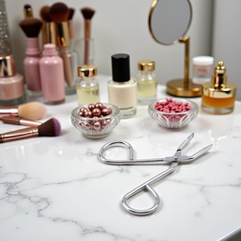 Stainless Steel Eyebrow Scissors and Tweezers Set, Silver Elbow Pliers Clip Scissors,Flat Tip Tweezers Hair Plucker Hair Removal Tweezers, Shave and Hair Removal