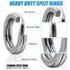FUSIGO Split Rings Fishing Stainless Steel Lure Split Rings, 120Pcs