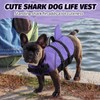 Queenmore Small Dog Shark Life Jacket,Dog Life Vest for Swimming