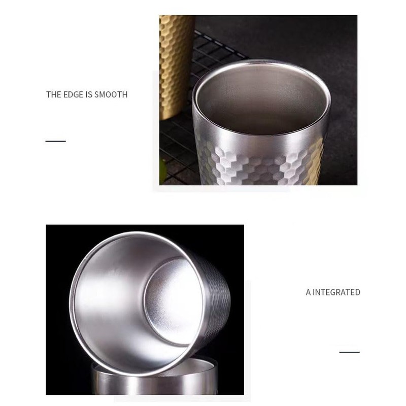 Hayuhone Stainless Steel Cups, 4 Pack 15 oz/450mll Gold Double