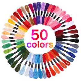 Zxiixz 50 Skeins Embroidery Floss, Rainbow Colors Friendship Bracelet String and Cross Stitch Thread, Embroidery Thread for DIY Friendship Bracelet Project, Craft Floss String for Cross Stitch Crafts