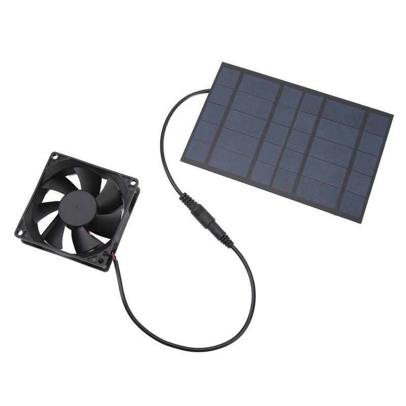 Solar Panel Fan Reduce Temperature Humidity IPX7 Waterproof Solar Powered