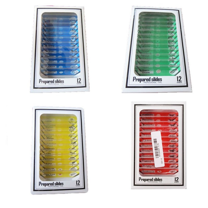 WhizKidsLab 48 Pieces Animals Insects Plants Flowers Plastic Microscope Foil