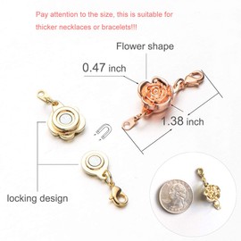 Zpsolution Safety Locking Magnetic Clasps for Necklaces and Bracelets Jewelry Making Strong Magnetic Clasp Converter