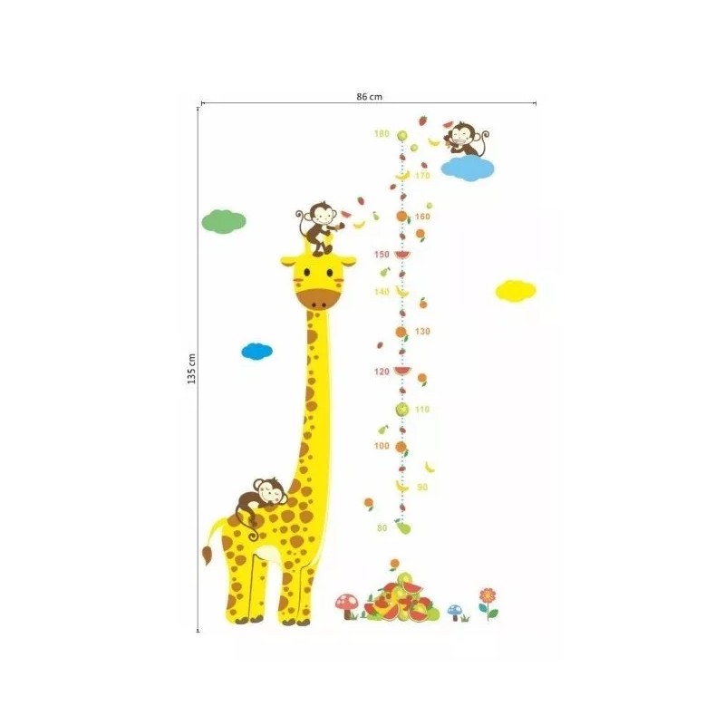 DaraBaby Vinil Decorativo Infantil Medición Regla Crecimiento Jirafa