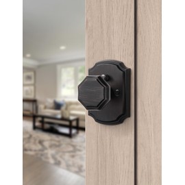 MRML Oil Rubbed Bronze Privacy Door Knob, Interior Door Knobs Keyless Bedroom Bathroom Door Lock, Zinc Alloy Door Knobs 2 Pack