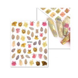 Generic Autumn Leaf Maple Nail Sticker Geometric Lines Fall Leaves Nail Sticker S8 T003 Nail Wraps Stickers Manicure Supplies for Women Nails Full Long Lasting Easy Apply and Remove