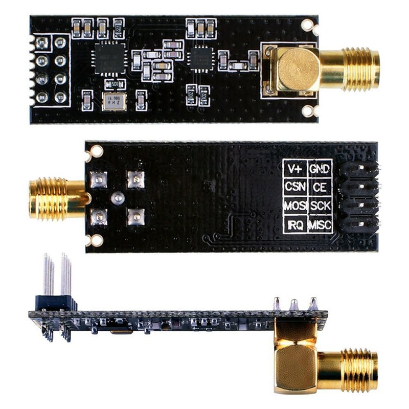 Wireless Transceiver Module, 2.4G NRF24L01+PA+LNA RF Transceiver Board with SMA