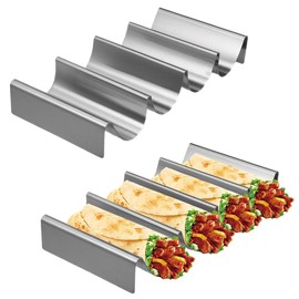 DASIAUTOEM Taco Holder, Pack of 2 Taco Stands, Stainless Steel Taco Stand Tray Holder, Hotdog Holder, U-shaped Taco Rack, Tacos, Pancakes, Sandwiches