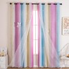 Verycurtain 2-in-1 Double-Layer Kids & Girls Unicorn Princess Ombre Blackout