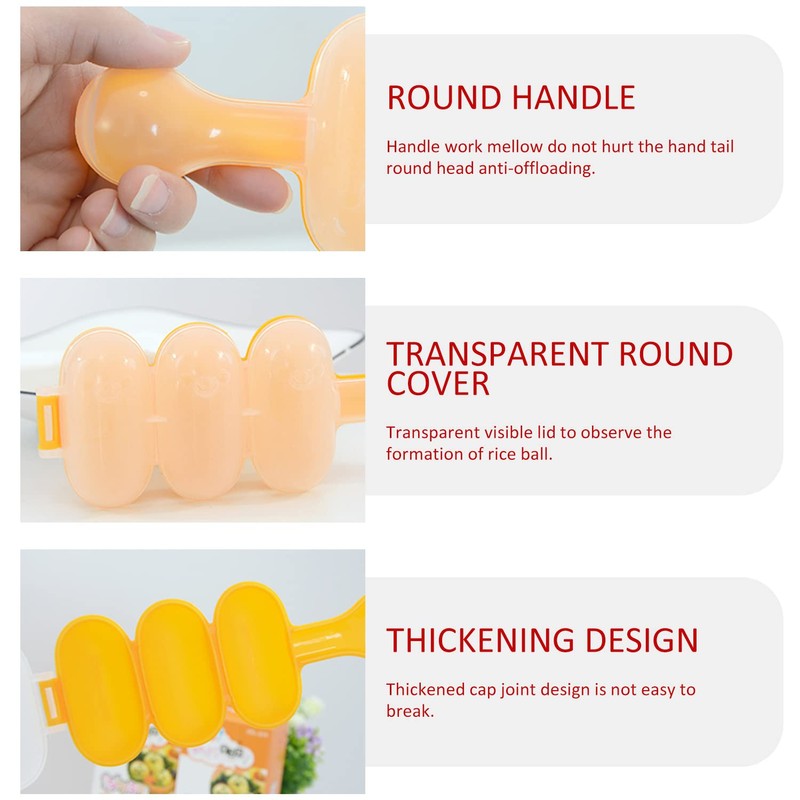 PFLYPF 1 Piece 3 Grid Rice Ball Mould with Rice