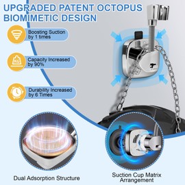 Ipefan Shower Head Holder,360° Adjustable Shower Holder for Wall RV,Removable Suction Cup Handheld Shower Head Holder,Waterproof Shower Handle Holder,No Drill,Bathroom Accessories,Polished Chrome