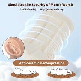 Huggynest Baby Lounger Pillow for Newborn, Portable Baby Nest for Infant 0-12 Months, Infant Floor Seats & Loungers for Home and Travel (White)