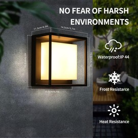 OYINDIZ Lámparas de pared al aire libre, diseño de columnas de pared impermeable para iluminación exterior aluminio arriba y abajo en porche, patio trasero y terraza, negro 3000K