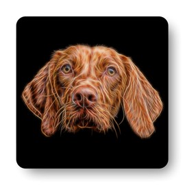 Fractal Artworks Hungarian Vizsla Coaster Set of 2 with Fractal Art Design 1-1