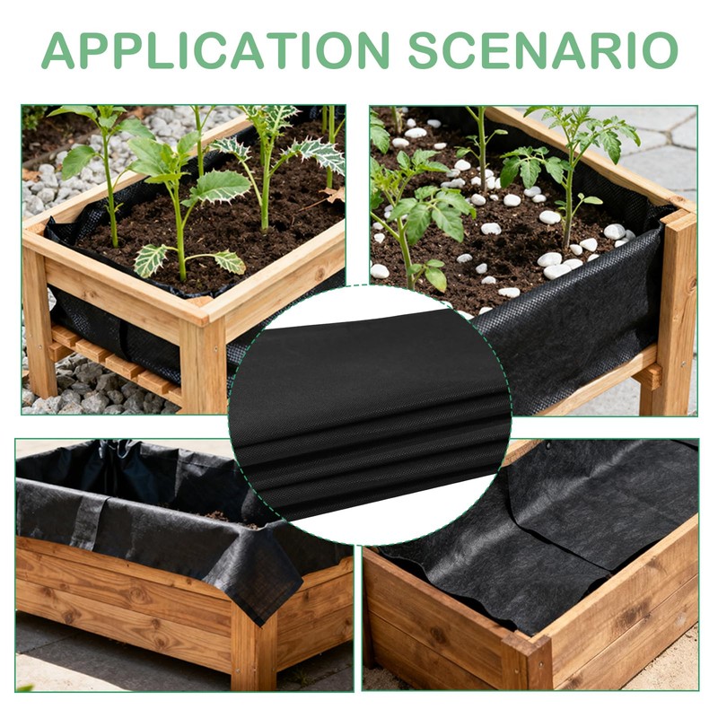 SolaceShine 63" X 83" Raised Garden Bed Liner Non Woven