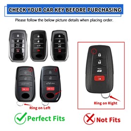 TOMALL for Toyota Key Fob Cover with Keychain, 4 Buttons Soft TPU Key Fob Protector Compatible with Toyota Venza Tacoma Prius Corolla Crown Tundra Sequoia Grand Highlander RAV4 Prime Mirai, White