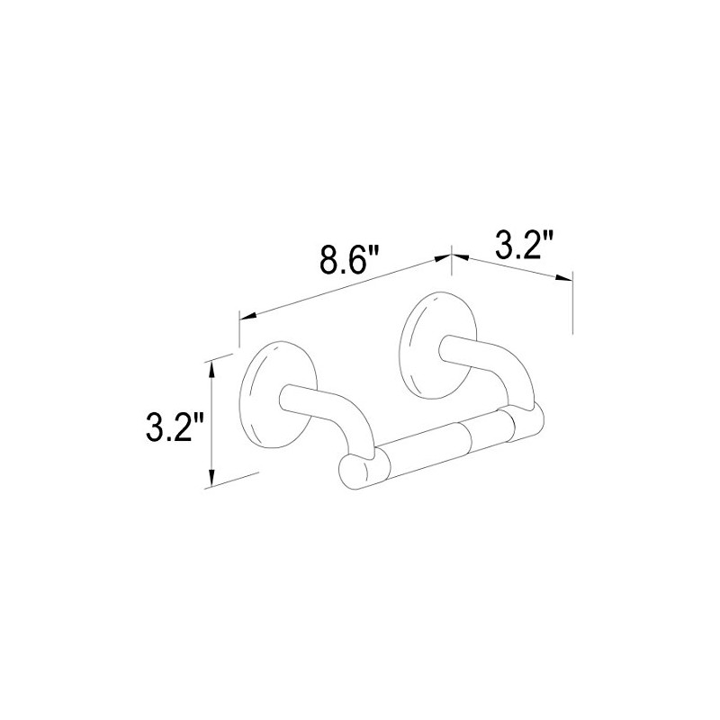 Ginger 0308/PC Hotelier Polished Chrome, Double Post Toilet Tissue Holder